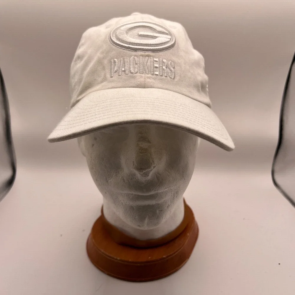 Fanatics NFL Pro Line Green Bay Packers Hat White Tonal Logo Adjustable Cap